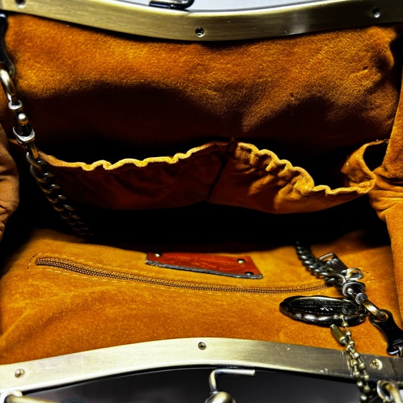 Patricia Nash - Women's Brown Leather Kiss-Lock Handbag (10th Anniversary) - Picture 5 of 5